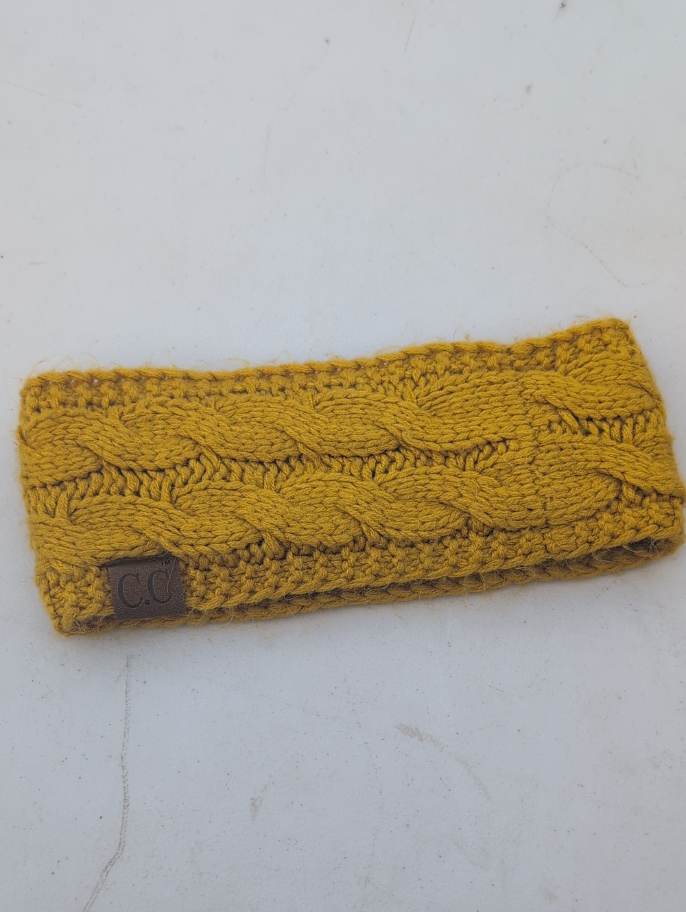 C.C Mustard Cable Knit Twist Headband